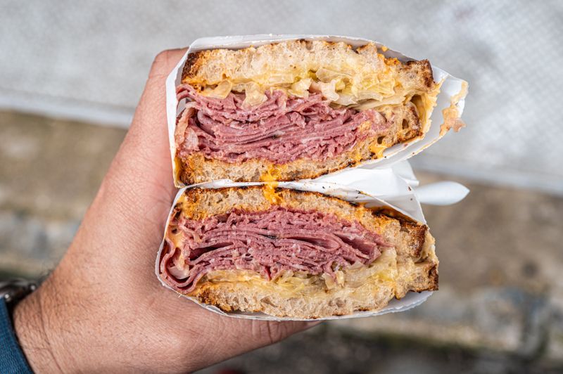 Virginia ham and provolone hoagie with deli mustard